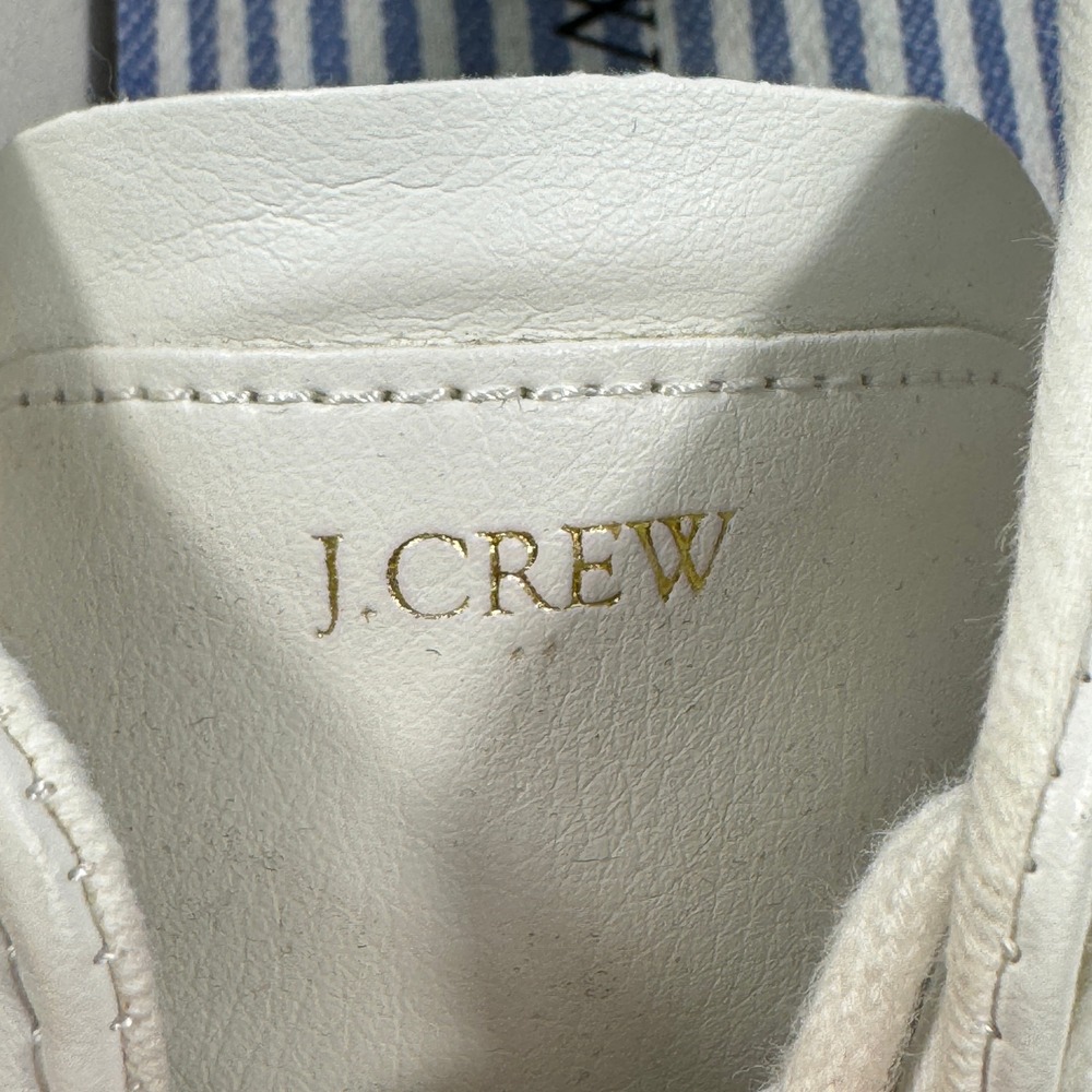 J.Crew White Leather Low Top Sneakers Women's size 7‎ Minimalist Lace-Up Shoes - Picture 7 of 13
